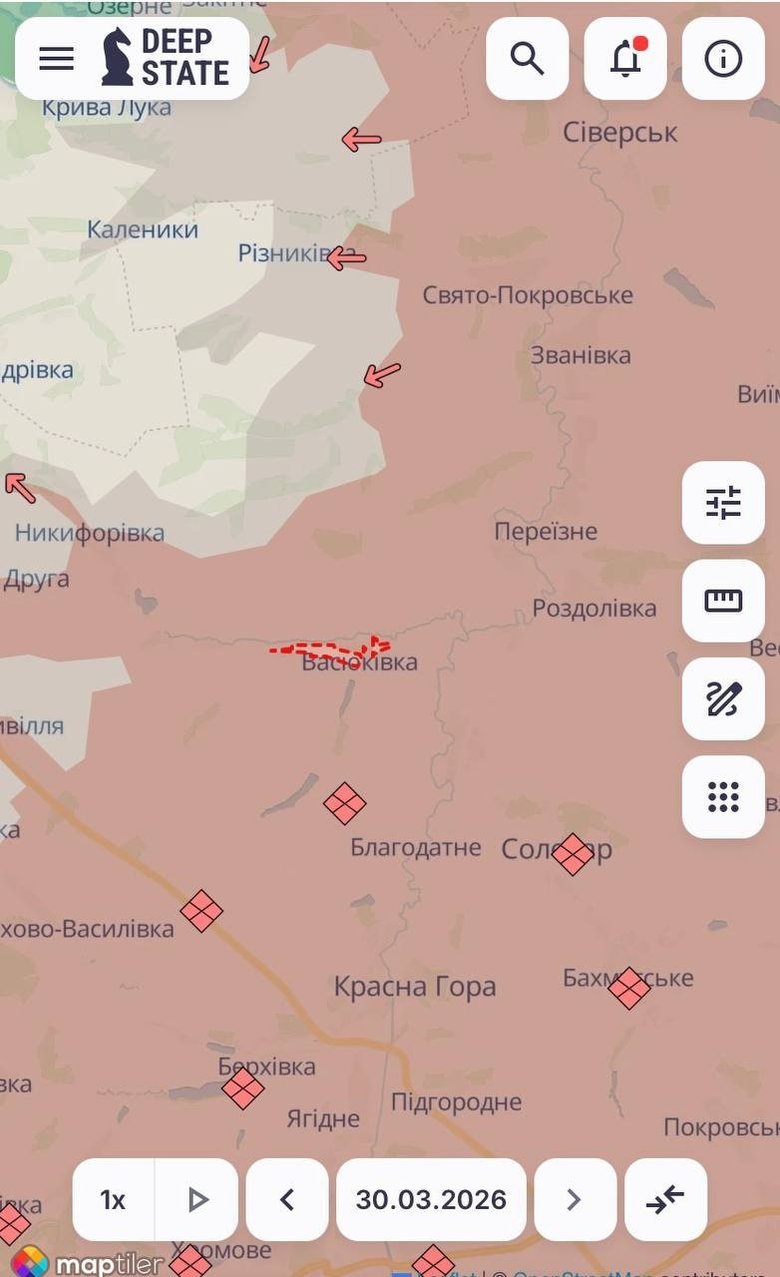 Російські війська захопили села Свято-Покровське та Васюківка.