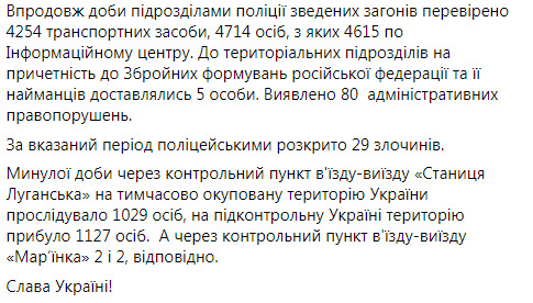 За сутки российские оккупанты шесть раз нарушили режим тишины на Донбассе: ведут обстрелы из гранатометов и пулеметов, потерь нет, - штаб ООС 03