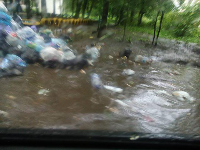 Через зливу у Львові сміття плавало по вулицях 03