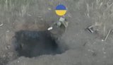 Occupiers were flushed out of their underground burrows: two fighters from 5th Assault Brigade throw explosives into enemy positions. VIDEO