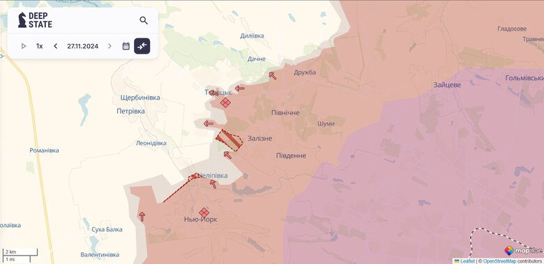 Війська РФ просунулись в Торецьку