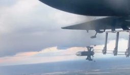 український безпілотник стартує із літака ан-28