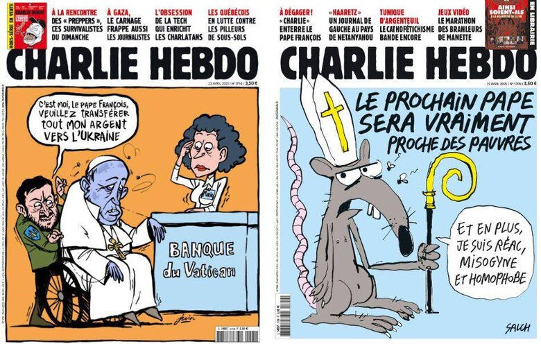 Fake Charlie Hebdo covers on social media X