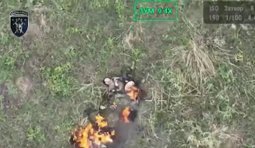 Бійці 42 ОМБр влучно поцілили дроном в окупанта та ліквідували його