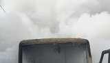 На зупинці в Харкові згоріла маршрутка. ФОТОрепортаж