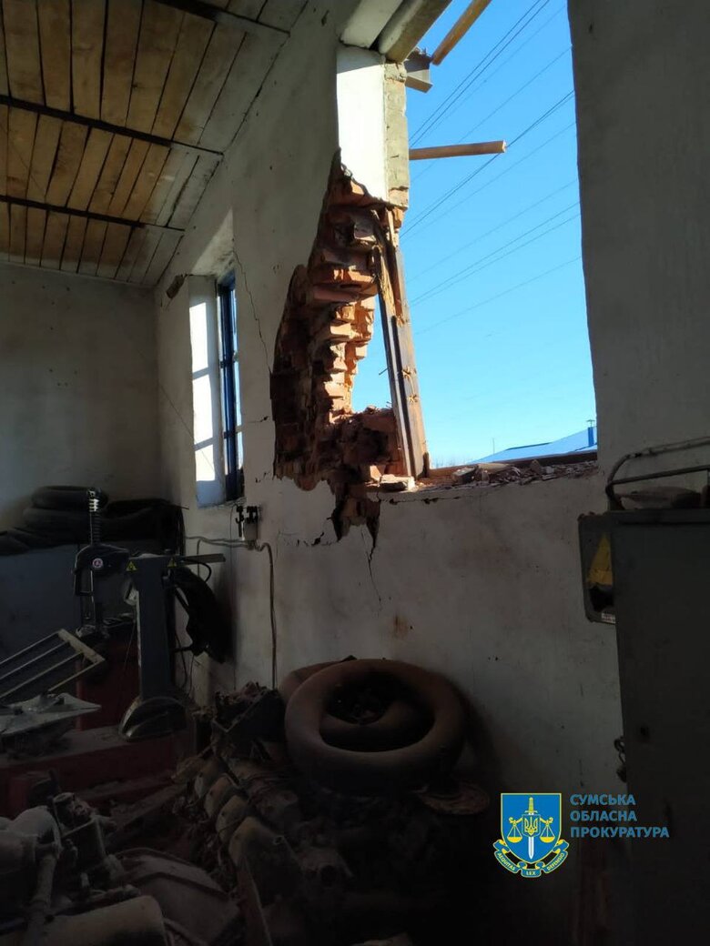 Occupiers shell civilian infrastructure of Velyka Pysarivka in Sumy region 02