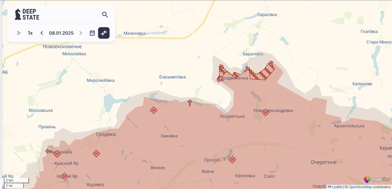 Просування росіян в районі Баранівки