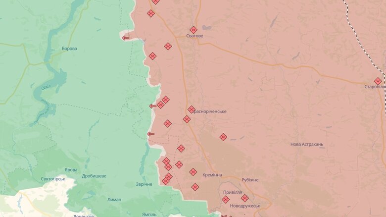 Карта просування біля Невського