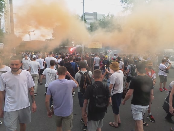 Мітингувальники під судом над Стерненком перекрили вулицю Дегтярівську 17