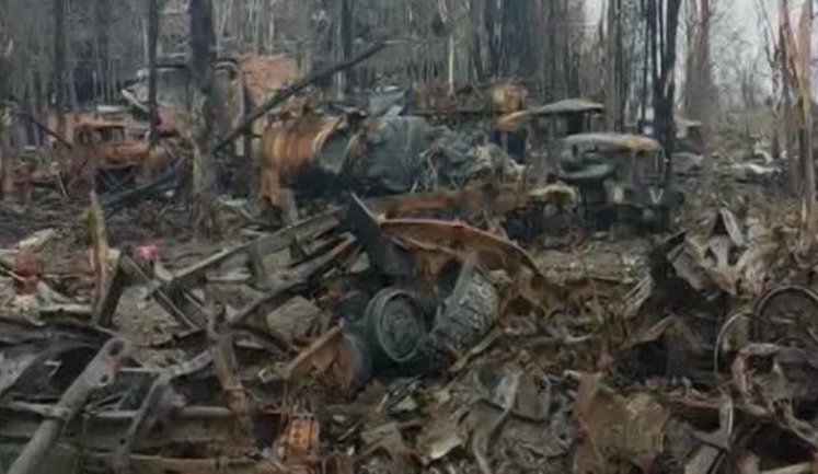 Уничтоженная техника оккупантов в Ворзеле. ВИДЕО