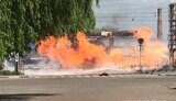 На АЗС у Житомирі сталася пожежа: травмовано трьох людей, вогнем знищено чотири автомобілі. ВІДЕО+ФОТОрепортаж