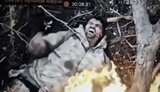 Russian is burning alive on battlefield