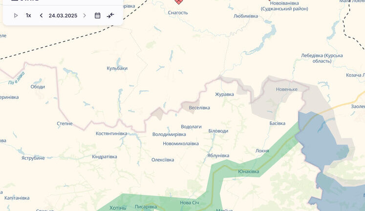 На Сумщині частина с. Веселівка та територія біля Володимирівки опинилися у "сірій" зоні, - DeepState. МАПА