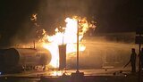Вночі на Полтавщині палала АЗС: мікроавтобус врізався у цистерну з газом. ВІДЕО+ФОТОрепортаж