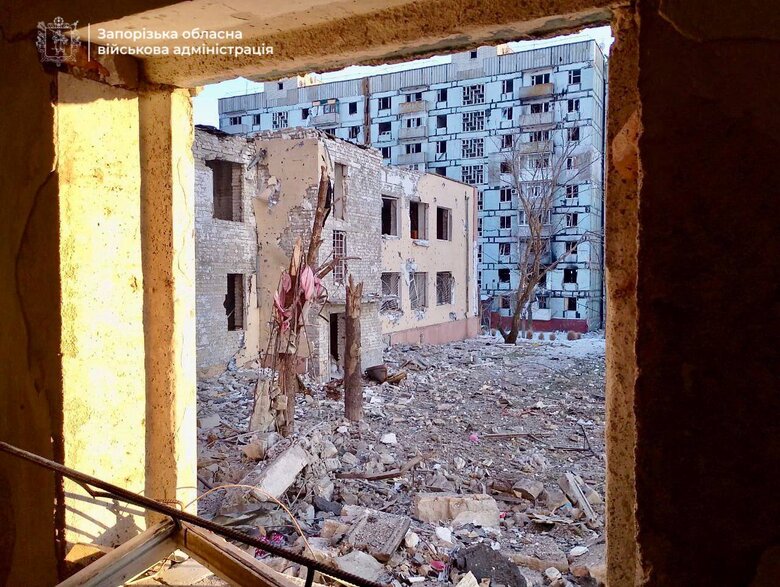 Разрушена амбулатория в Запорожье
