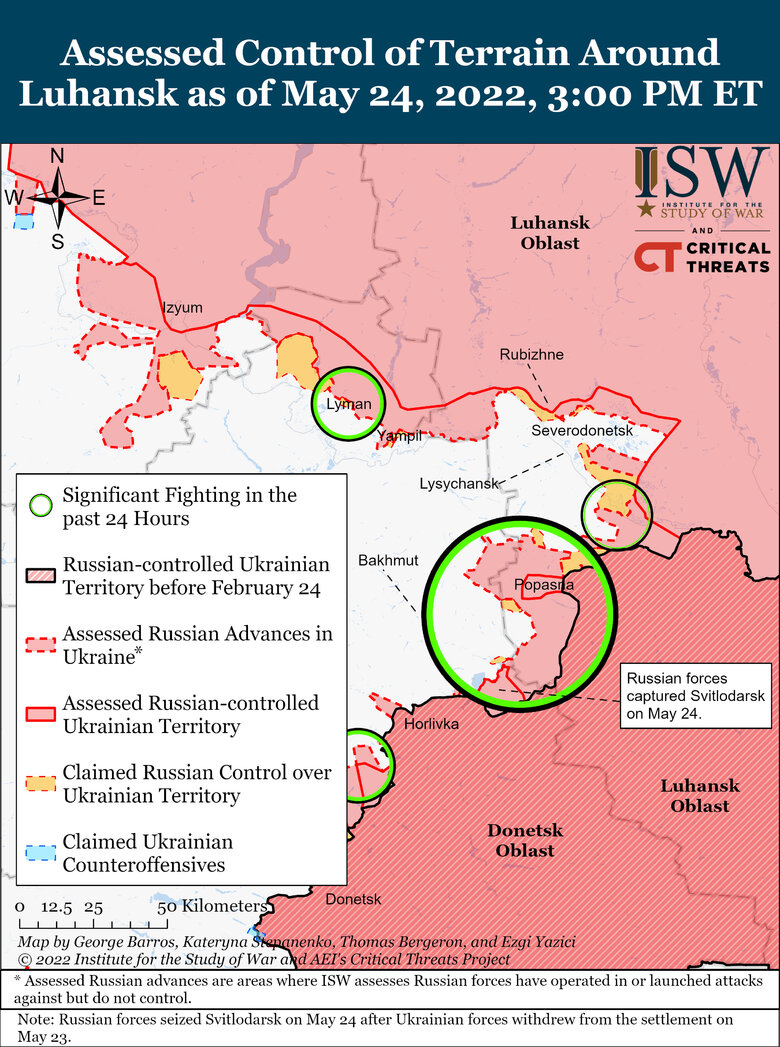 Оккупанты стягивают на Луганщину силы с нескольких направлений, - ISW 05