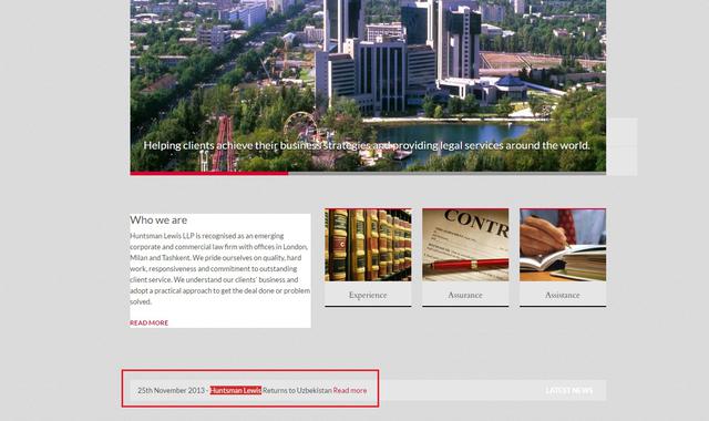 СКРИН-ШОТ ВЕБ-САЙТА HUNTSMAN & LEWIS LLP, ЮРИДИЧЕСКОЙ КОМПАНИИ ИЗ WAYBACKMACHINE