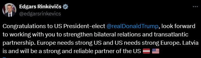 Європейські лідери вітають Трампа із перемогою