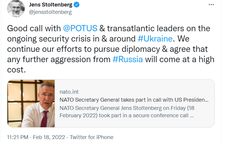 Будь-яка подальша агресія з боку Росії дорого їй обійдеться, - Столтенберг 01 Будь-яка подальша агресія з боку Росії дорого їй обійдеться, - Столтенберг 01