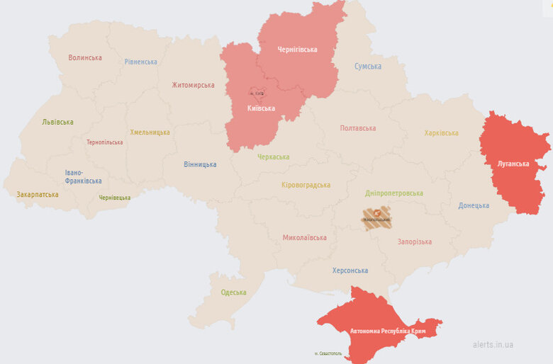 В Києві та низці областей України оголошували повітряну тривогу 02