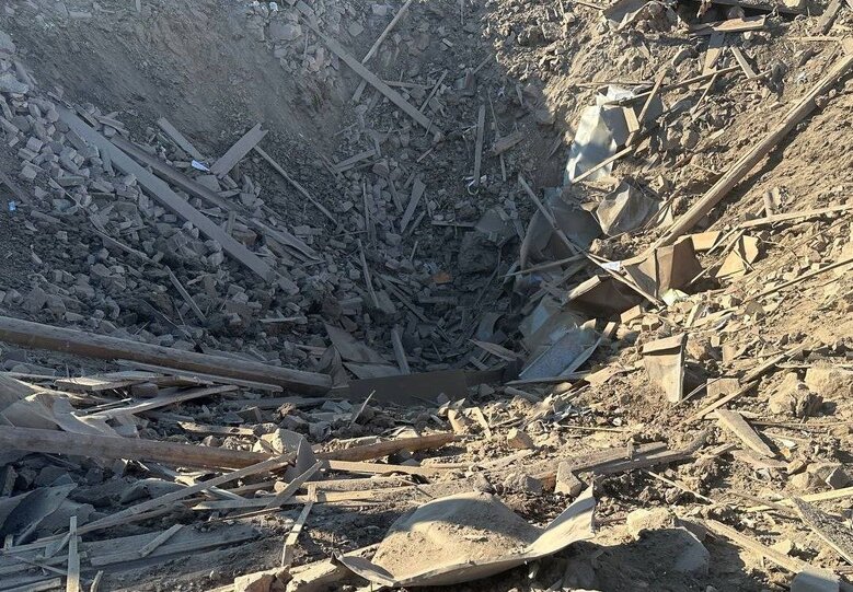 Consequences of enemy attack by guided aerial bombs on Komyshuvaha: educational institution was destroyed, houses were damaged 03