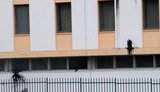 В Москве посольство Сербии облили черной краской. ФОТОрепортаж