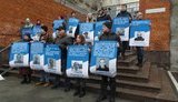 "Save Oleg Sentsov", - в Киеве под посольством ЕС прошла акция с требованием освободить узников Кремля. ВИДЕО+ФОТОрепортаж