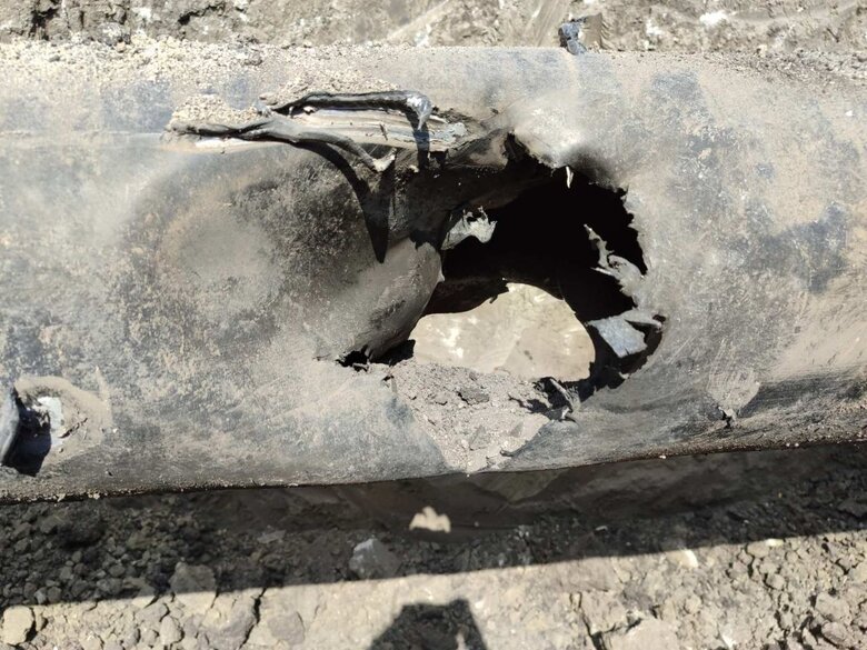 В газопроводе высокого давления на Николаевщине обнаружен неразорвавшийся российский снаряд 02
