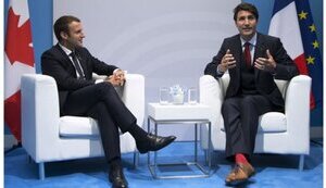 Прем’єр-міністр Канади Джастін Трюдо та президент Франції Емманюель Макрон