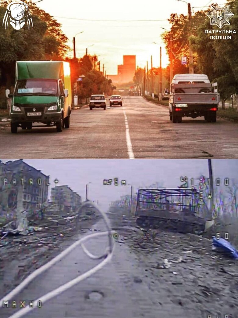 Toretsk before and after the battles with Russian occupiers
