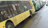 Около десятка троллейбусов застряли в пробке из-за припаркованных машин. ФОТОрепортаж