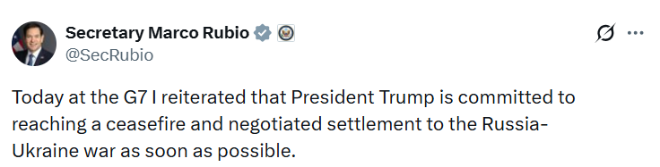 Рубіо заявив, що Трамп хочу досягти припинення вогню в Україні