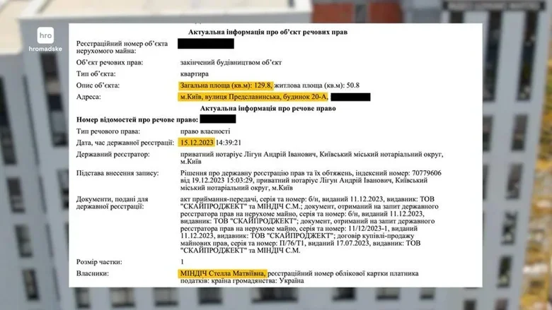 Мама Миндича оформила на себя три квартиры в Киеве