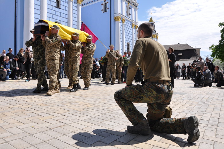 Farewell to cyborg paratrooper of 95th Brigade Ruslan Borovik, who died in battles with Russian occupiers in east, said goodbye in Kyiv 68