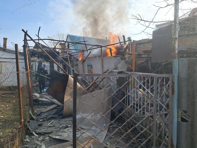 Shelling of Nikopol district on 14 February