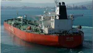 A tanker sinks near the port of Ust-Luga