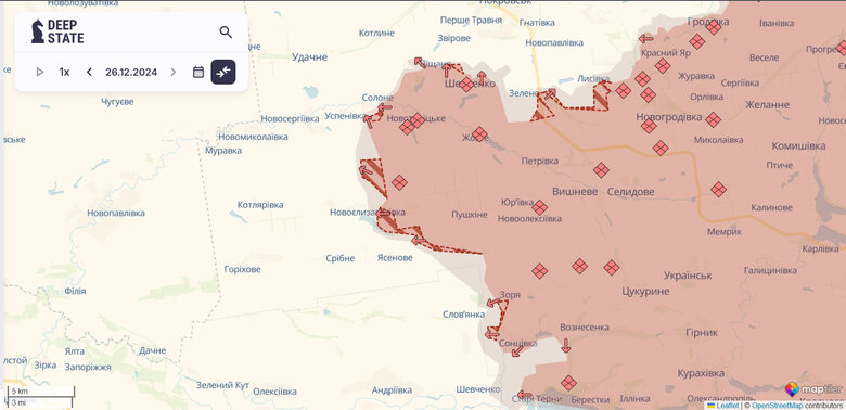 Просування росіян на північ від Kурахового