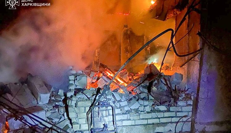 Ruscists struck two districts of Kharkiv region with UAVs: fires broke out, 5 people injured. PHOTOS