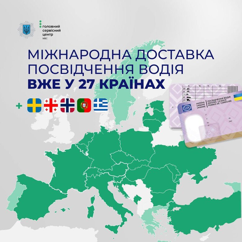порсвідчення водія за кордоном інфографіка від МВС