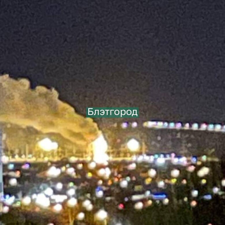 Drones struck at power substation in Belgorod, Russia, fire broke out - social networks 01