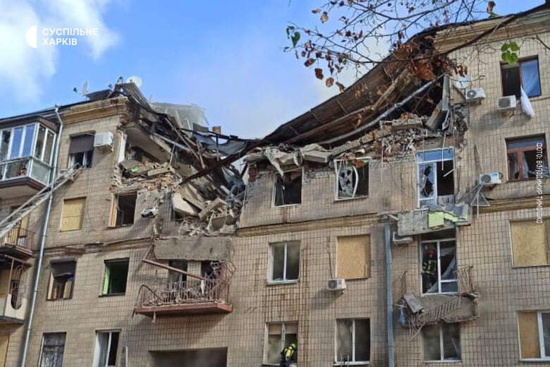 Російські окупанти обстрілюють Харків, пошкоджено житлову багатоповерхівку в Київському районі, - мер Терехов 01