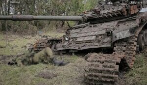 Road to liberated Storozhove is littered with corpses of occupants and burnt armored vehicles - Reuters. PHOTOS