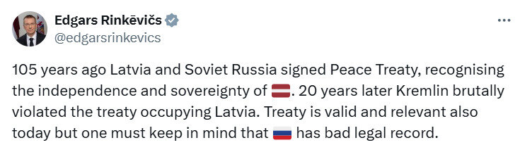 Ринкевичс о соблюдении соглашений Россией