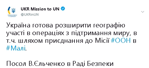Украина готова принять участие в миротворческой миссии ООН в Мали 02