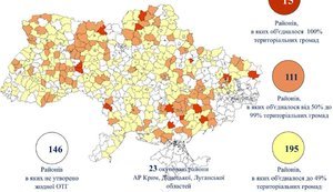 У 146 районах України із 490 не створено жодної територіальної громади, - Мінрегіон. ІНФОГРАФІКА