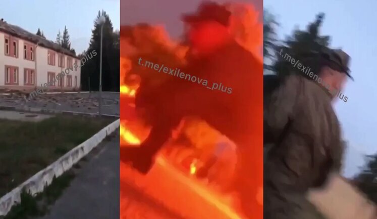 Момент прилета по воинской части в российском Торопце: "#бать! Это беспилотник был! Нет, истребитель!". ВИДЕО