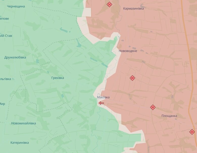 Карта просування ворога на 13 вересня