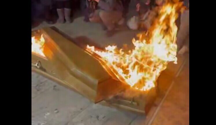 Protests in Georgia: coffin with image of oligarch Ivanishvili burned near parliament building. VIDEO
