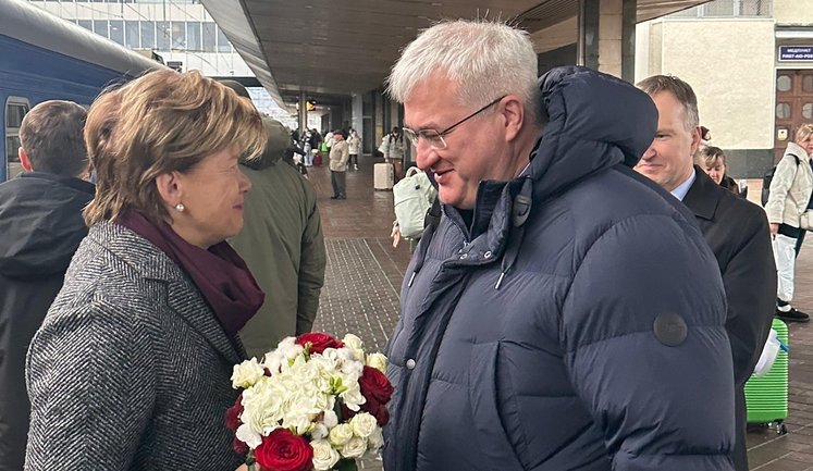 Latvian Foreign Minister Braže arrives in Kyiv. PHOTO