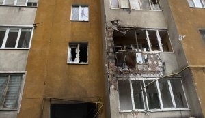 A high-rise building in Khmelnytskyi was damaged during a Russian attack